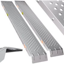 Monzana 2x Auffahrrampe 400 kg Tragfähigkeit galvanisierter Stahl 160x22,5x4,5cm rutschfeste perforierte Oberfläche pkw Transport Laderampe Rampe