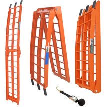 Trutzholm 1 x Auffahrrampe klappbar 180 cm Traglast 340 kg Alu orange Riffelstab Verladerampe