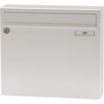 Renz Briefkasten mit Namensschild 370x330x100mm - robuster Aufhängebriefkasten Serie 17, Stahl weiß RAL 9016