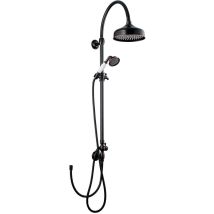 Aufputzset schwarz Retro Regendusche Nostalgie Duschsystem - Paulgurkes