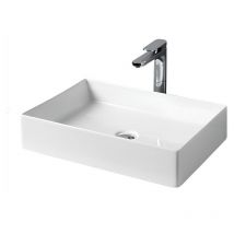 Aufsatzwaschbecken 38x55 cm aus glänzend weißer Keramik – Art Ceram Scalino