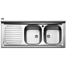 Aufsatzwaschbecken aus Edelstahl mit 2 Becken