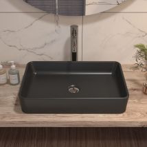 Deervalley - Aufsatzwaschbecken Waschbecken Dv-1v0010 Ally – Rechteckig Aus Schwarzer Mattkeramik