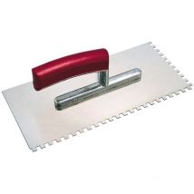 Glättkelle 280x130mm - Zahnspachtel 10x10mm zweiseitig, Metall rostfrei - Kaufmann