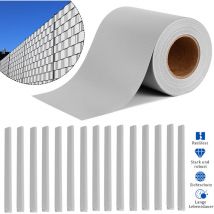 Pvc bandes d'intimité, film d'intimité de jardin, film de clôture, protection d'intimité, protection contre le vent, 65 m x 19 cm (gris clair) - Aufun