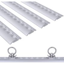 Aufun - Lot de Rails d'Avion en Aluminium, Profil Semi-Rond, 12M=12x1,0m, Trous, Argent, 50 x 11,1mm, Rails d'arrimage de Charge pour Fourgons,