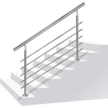 Aufun - 100cm Rampe D'Escalier Argent Garde Corps pour Escalier