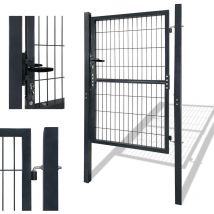 125 x100cm Porte de jardin Porte de cour Porte de jardin Avec serrure Porte de jardin,Porte de clôture,Porte de clôture,Clôture de jardin, Noir