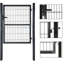 150 x100cm Porte de jardin Porte de cour Porte de jardin Avec serrure Porte de jardin,Porte de clôture,Porte de clôture,Clôture de jardin, Noir