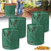 4x Gartensäcke mit Griffen, 272L Gartenabfallsack faltbar Laubsack, UV-Stabil und Wasserabweisend, für Gras, Gartenabfälle, Grünschnitt(4er set)