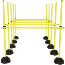 Agility Set di barre da allenamento Set di aste da Salto per Ostacoli di agilità, 15 aste da 100 cm, 10xPiedi e 10 Clip per l'allenamento dei salti e