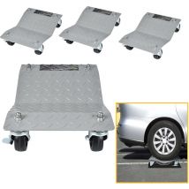 Aide au Manœuvre 4 Pièces, Cric de Déplacement pour Voitures, Camions, Tracteurs, Plateforme Mobile pour Pneus, Capacité de Charge 500 kg Chacun,