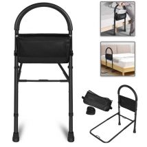 Barrière de Lit Pour la Sécurité des Personnes Âgées, Poignée de Lit Réglable en Hauteur avec Protection Antidérapante et Anti-Chute, Aide à L'entrée