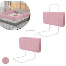 Barrière de sécurité pour lit bébé,réglable en Hauteur avec 5 Trous,Protection Contre Les Chutes,barrière de sécurité pour Enfant (60mx2,Rose) - Aufun