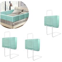 Barrière de sécurité pour lit bébé,réglable en Hauteur avec 5 Trous,Protection Contre Les Chutes,barrière de sécurité pour Enfant (60mx3,Vert) - Aufun