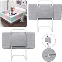 Barrière de sécurité pour lit bébé,réglable en Hauteur avec 5 Trous,Protection Contre Les Chutes,barrière de sécurité pour Enfant (60mx2,Gris) - Aufun