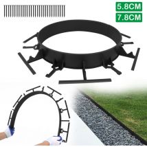 Aufun - Flexible Kunststoff-Rasenkante 96 Meter, Pflasterkante für Beeteinfassung und Mähkante mit 400 Erdankern, Schwarz (78mm)