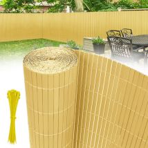 Aufun - pvc Sichtschutzmatte für Sichtschutzzaun 180x500cm - mit Standard Kabelbindern, Bambus Windschutz für Garten, Balkon und Terrasse, Interne