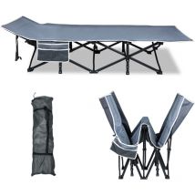 AUFUN Cama de Camping, Plegable, XL, para Huéspedes, Resistente a 250kg, en Tela Oxford 600D con Bolsillo Lateral, para Viajes Interior y Exterior
