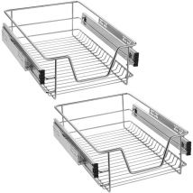 Cassetto Telescopico Armadio estraibile Sottolavello da Cucina, estraibile Ripiano Cassetto (per armadi da 40cm), 2 pezzi - Aufun