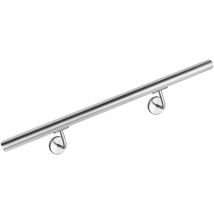 Corrimano Scale in Acciaio inox 80cm per corrimano esterno, balcone, parapetto Fissaggio a Muro, tasselli di Metallo - Aspetto inossidabile - Aufun