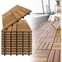 Dalles Terrasse en bois d'acacia 30 x 30 cm - Aufun