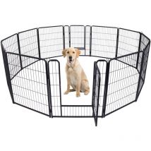 AUFUN 12-Tlg Enclos Pliable pour Chiots Parc pour Animaux de 80cm de Haut
