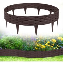 Flexible Bordillos y borduras para jardín 5 m con 5 Elementos de 100 cm Cada uno, Marrón - Aufun