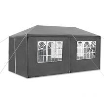 Aufun - Pabellón Impermeable 3x6 m Carpa con 6 Paredes Laterales Polietileno Tienda de Cerveza con Cremallera para Fiesta en el Jardín Mercado de