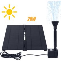 20W Pompa Solare per Fontana per Acqua Solare Funga Solare con 6 Stili di Fontana Pompa per Stagno Solare per Giardino, Bagno di Uccelli, Stagno,