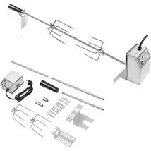 Aufun - Girarrosto Elettrico Con Motore in Acciaio Inossidabile, Set di spiedini per griglia di Alta qualità con Moto 220V - 240V, incl. girarrosto