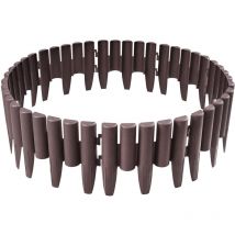 Aufun - 2,8m Kunststoff Rasenkante Länge Holz Optik Garden Border aus Polypropylen, Beetumrandung Rasenkante Garten dekorativ,Braun