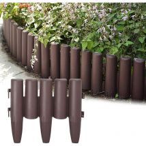 Aufun - 22.4m Kunststoff Rasenkante Länge Holz Optik Garden Border aus Polypropylen, Beetumrandung Rasenkante Garten dekorativ- Braun