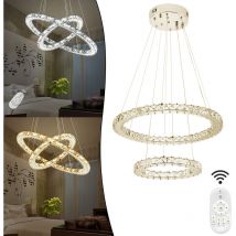 Led Crystal Lampe à plafond 48W 2 bagues Dimmable - Aufun