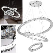 Led Crystal Lampe à plafond 96W 3 bagues Blanc froid - Aufun