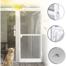 Moustiquaire jusqu'à max. 120 x 240 cm pour porte avec tissu en fibre de verre - Aufun