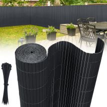 Natte de Protection pvc 90x500cm pour Clôture, avec Serre-câbles Standard, Brise-Vent Bambou pour Jardin, Balcon et Terrasse, Structure Interne en w,