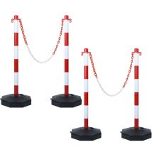 Paletti e colonnine di sicurezza 4 pali di bloccaggio, 82 x 28 x 28 cm, con catena di intercettazione da 1,4 m e base per il controllo del traffico o