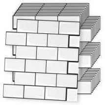 Pannello Adesivo Per Decorazione 3D 30cmx30cm, 10 Pezzi Piastrelle per Cucina Bagno Piastrelle adesive in pvc Autoadesivo Impermeabile per Piastrelle