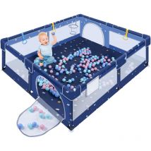 Parc à bébé, 150x180cm, barrière avec filet respirant, protection pour enfants, parc d'éveil avec balles (Modèle Tye b). - Aufun