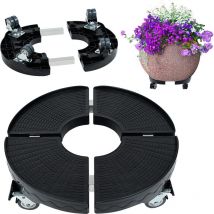 Aufun - Pflanzenroller ø 39-52 mm Einstellbar, Rollendes Tablett mit 360 °Drehbare Räder,Tragkraft 300 kg, Transporthilfe für Pflanzen, den Innen