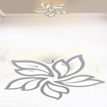 Aufun - Plafonnier led 96W dimmable avec télécommande, lumière réglable, pour salon, chambre, salle de bain, 5 feuilles