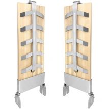 Planche à saumon fumé, ensemble de 2 planches à saumon fumé avec support en acier inoxydable, planche en cèdre pour grillade, accessoire pour