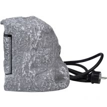 Presa multipla effetto pietra con 4 Slot, Incluso Picchetto, IP44 Impermeabile, Cavo 3 m, Presa Universale, Presa da Esterno per Giardino in Pietra,