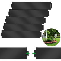 Rasenkante Metall 50 m x 18 cm Verzinkt Beetumrandung Beeteinfassung Mähkante Palisade 50 Stücke 100 cm x 18 cm (l x h) Rasenkante Verzinkt-Schwarz