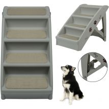 Scalette per Cani Pieghevole con Tappetino Antiscivolo Scala per Animali Domestici per cani di piccola e grande, letto o divano, gatto, cucciolo, 4