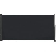 Seitenmarkise 100x300cm Ausziehbar Balkon Sichtschutz Sonnenschutz Seitenrollo für Terrasse, Balkon, Garten, Anthrazit - Aufun