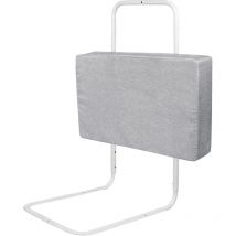 Sponde di protezione anticaduta per lettino per bambini, 5 fori regolabile in altezza, per letto e lettino di famiglia, Lino grigio, 50cm - Aufun