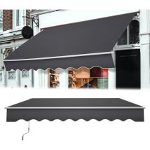 Aufun - Auvent extensible à bras articulés, store en aluminium avec manivelle, store de balcon étanche, protection anti-UV pour jardin, terrasse