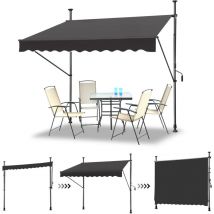 Aufun - Store banne manuelle Store pour balcon(350cm,Gris foncé) - Gris Foncé